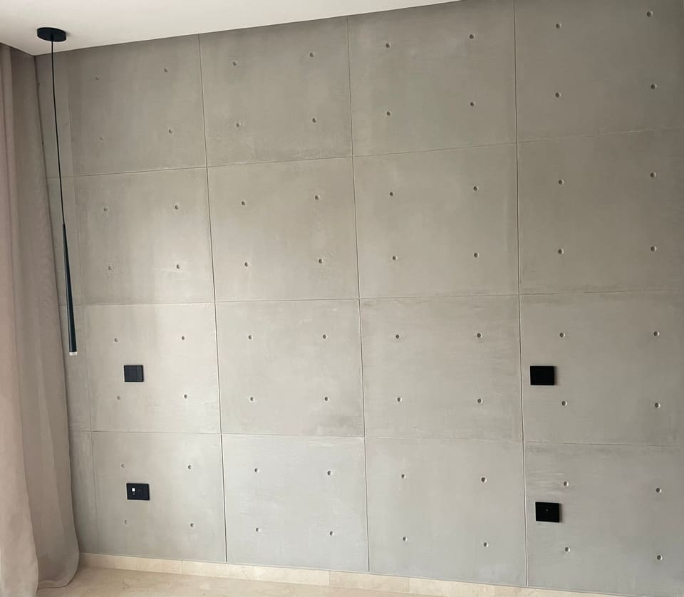 Formed-concrete effect wall finish